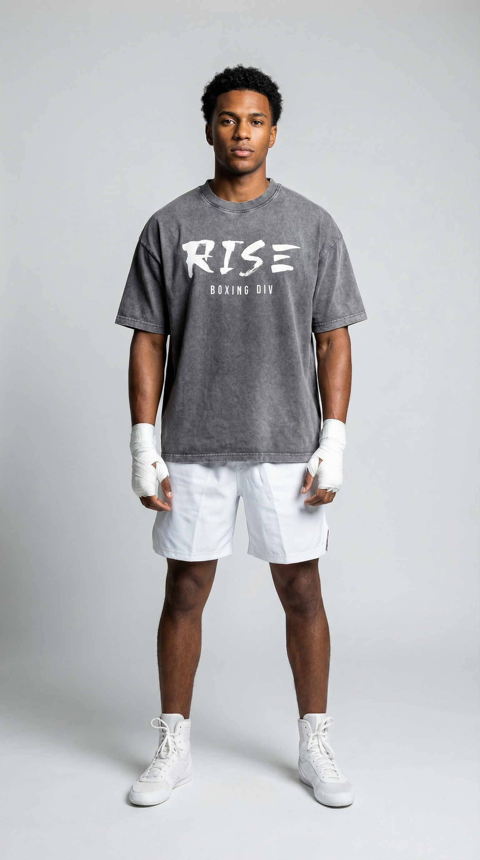 Rise Boxing Div Faded grey T-shirt